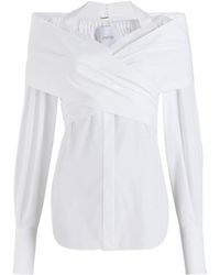Patou - Wrap-Over Long-Sleeve Top - Lyst