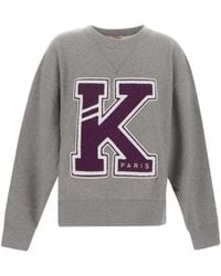 KENZO - Logo-Patch Detailed Crewneck Sweatshirt - Lyst