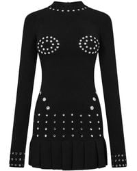 Off-White c/o Virgil Abloh - Eyelet Pleated Mini Dress - Lyst