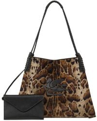 Etro - Libra Leopard-Print Velvet Tote Bag - Lyst
