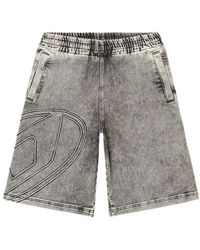 DIESEL - D-Enny-S Track Denim Bermudas - Lyst