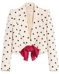 Valentino - Polka Dot Printed Buttoned Blazer - Lyst