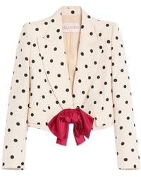 Valentino - Polka Dot Printed Buttoned Blazer - Lyst