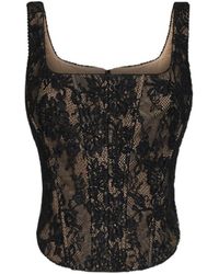 Self-Portrait - Floral Lace Corset Top - Lyst