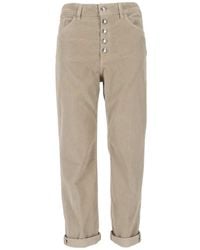 Dondup - Logo-Patch Cropped Trousers - Lyst