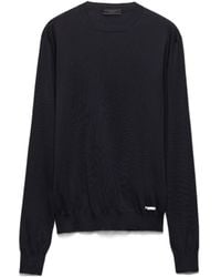 Prada - Long Sleeved Crewneck Jumper - Lyst