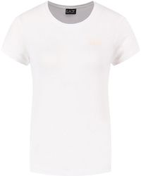 EA7 - T-Shirt With Round Neck And Short Sleeves - Lyst
