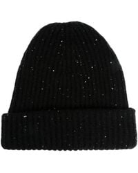 Fabiana Filippi - Sequin Embellished Ribbed-Knit Beanie - Lyst