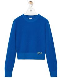 Loewe - Logo Embroidered Crewneck Jumper - Lyst