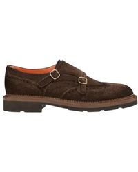 Santoni - Doppia Fibia Brogue Loafers - Lyst