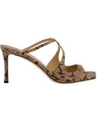 Jimmy Choo - Anise Snake-Effect Leather Sandals - Lyst