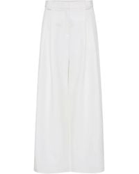 St. Agni - Twill Wide Leg Pleat Pants - Lyst