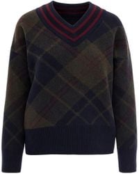 Barbour - Shae V-Neck Tartan Jumper - Lyst