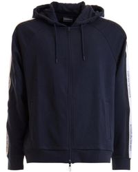 Emporio Armani - Striped Details, Hooded Casual Jacket - Lyst