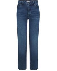 FRAME - Button Detailed Straight Leg Jeans - Lyst