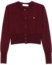 Vivienne Westwood - Orb Embroidered Cropped Cardigan - Lyst