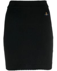 Vivienne Westwood - Orb-Embroidered Scallop Hem Knitted Mini Skirt - Lyst