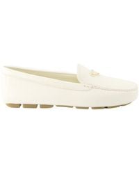 Prada - Triangle-Logo Slip-On Loafers - Lyst