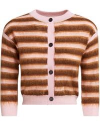 Marni - Striped Wool-Mohair Cardigan - Lyst