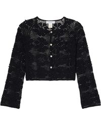 Calle Del Mar - Daisy Chain Cropped Crocheted Cardigan - Lyst