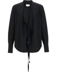 Maison Margiela - V-Neck Poplin Shirt - Lyst
