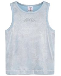 CASABLANCA - Logo Embroidered Ribbed Sleeveless Top - Lyst