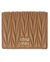 Miu Miu - Small Matelassé Nappa Leather Wallet - Lyst