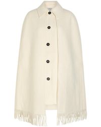 TOTEME - Fringed Wool-Blend Cape Coat - Lyst