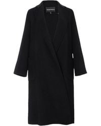 Emporio Armani - Logo Cashmere Coat - Lyst