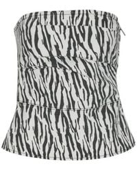 ROTATE BIRGER CHRISTENSEN - Printed Denim Top - Lyst