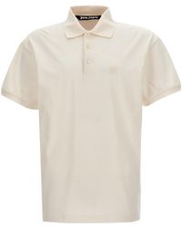 Palm Angels - Monogram Embroidered Short-Sleeved Polo Shirt - Lyst
