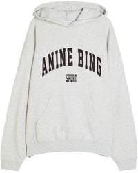 Anine Bing - Harvey Hooded Cotton Sweatshirt - Lyst