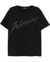 Balmain - Logo Detailed Crewneck T-Shirt - Lyst