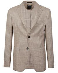ZEGNA - Check Wool Jacket - Lyst
