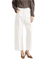 Brunello Cucinelli - Logo Patch Straight-Leg Trousers - Lyst