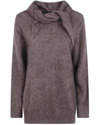 P.A.R.O.S.H. - Long-Sleeved Hooded Knit Top - Lyst