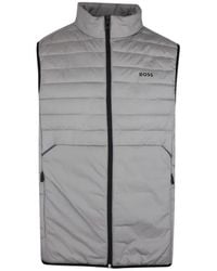 BOSS - Quilted Sleeveless Gilet - Lyst