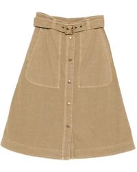 Moncler - Belted Knee-Length Skirt - Lyst