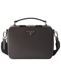 Prada - Brique Medium Saffiano Leather Bag - Lyst