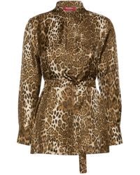 Max Mara - Studio Animal Printed Long-Sleeved Shirt - Lyst
