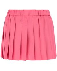 RED Valentino - Pleated Elastic-Band Mini Skirt - Lyst