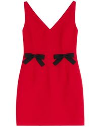 Valentino - Bow V-Neck Mini Dress - Lyst