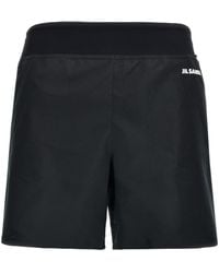 Jil Sander - Logo Printed Elastic Waistband Shorts - Lyst