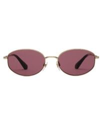 Burberry - Metal Check Oval Sunglasses - Lyst
