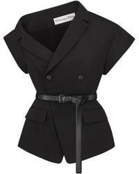 Dior - Asymmetric Short-Sleeved Jacket With Belt - Lyst