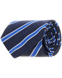 Etro - Logo-Printed Pointed Tip Striped Tie - Lyst