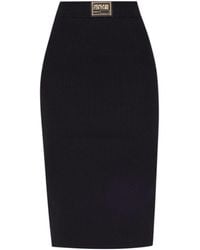 Versace Jeans Couture - Couture Ribbed Knit Midi Skirt - Lyst
