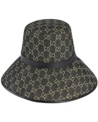 Gucci - Monogram-Pattern Wide-Brim Hat - Lyst