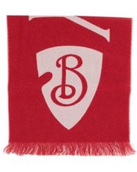 Burberry - Logo Jacquard Frayed Scarf - Lyst