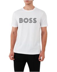 BOSS - Boss Maxi Logo Embossed Crewneck T-Shirt - Lyst